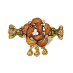 Haargreifer Haarspange Blume Vintage-Look Metall braun gold 4472f